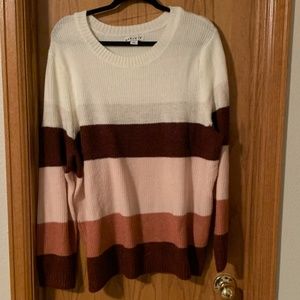 Ava & Viv Pink Color Block Sweater